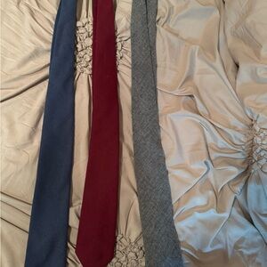 Elegant Men's Tie Set - Blue, Red, Gray, wool.